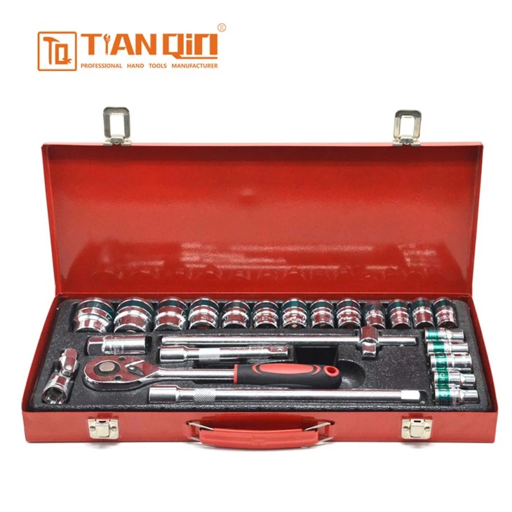 24 PCS Socket Set (Tin Box Packaging)(Green Stripe)
